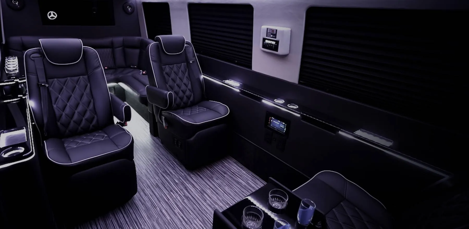 Mercedes Sprinter executive interior with captain seats